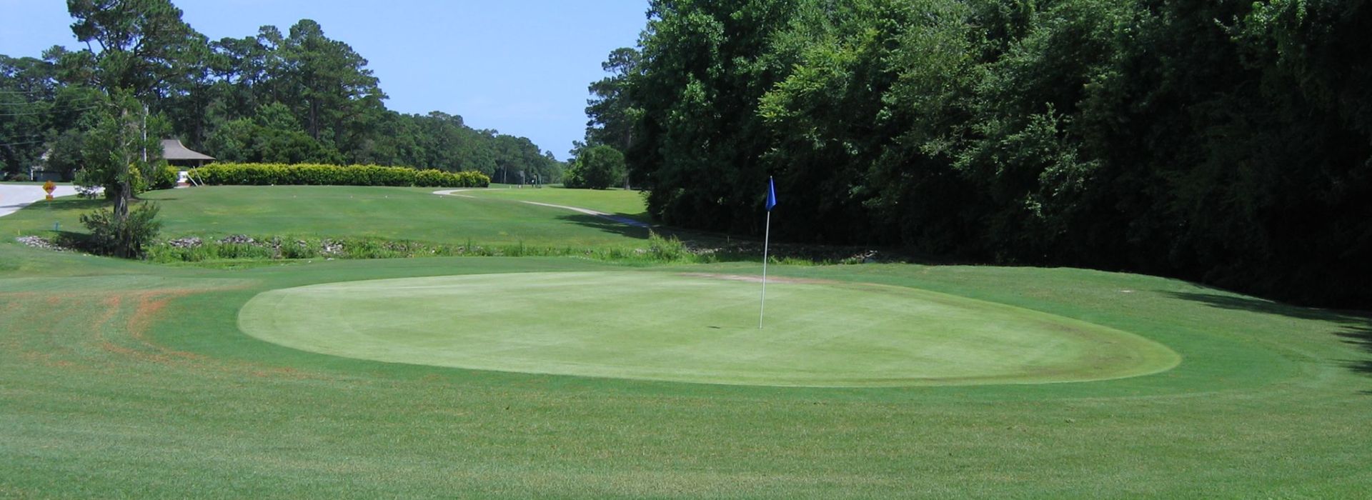 golf course green with bunker